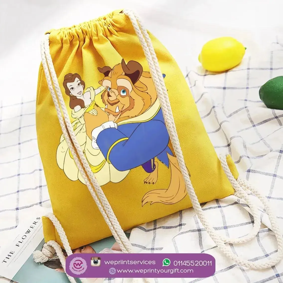 Drawstring Bag - beauty and the beast