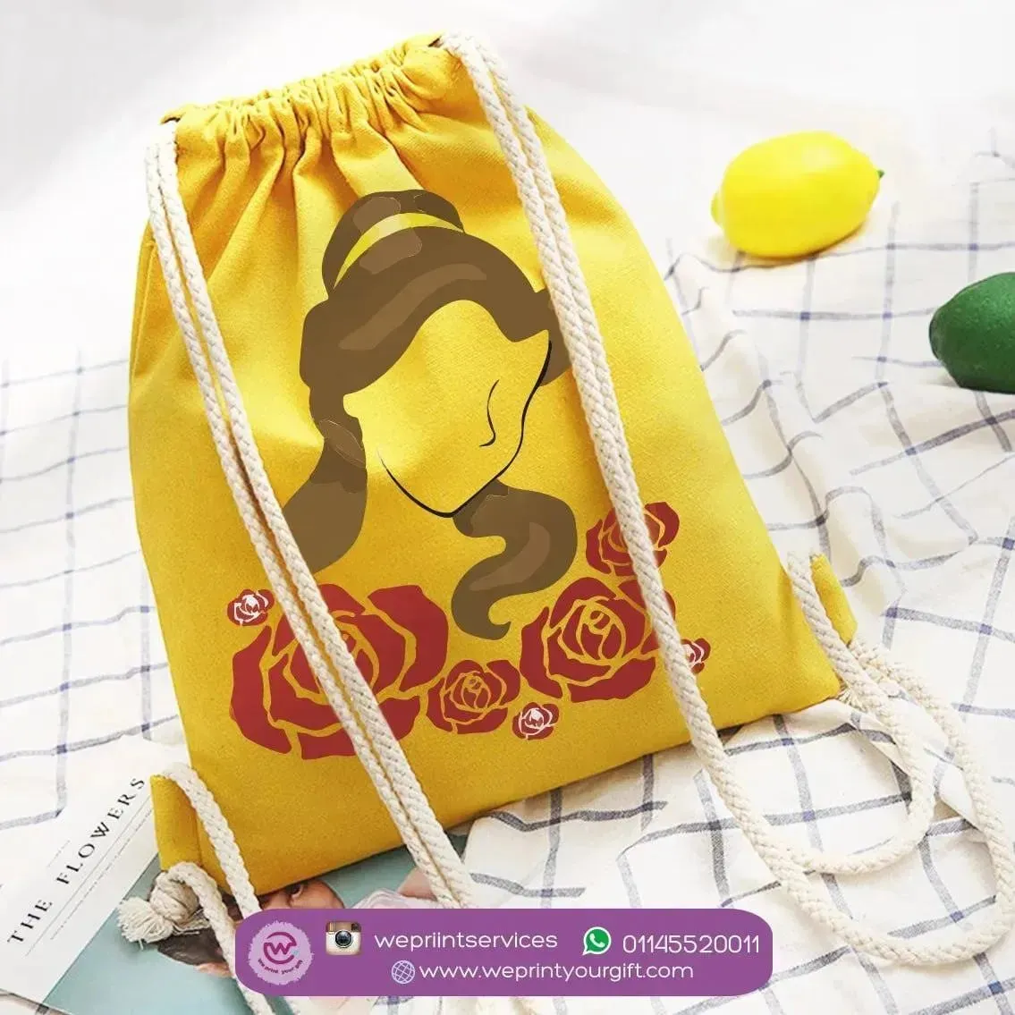 Drawstring Bag - beauty and the beast