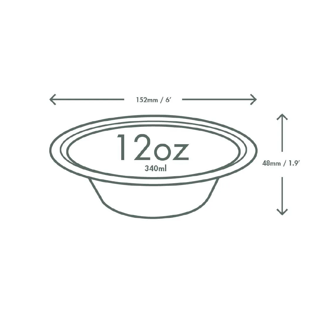 DX581 Vegware Compostable Nourish Moulded Fibre Bowl Natural 12oz/340ml (Pack of 500)