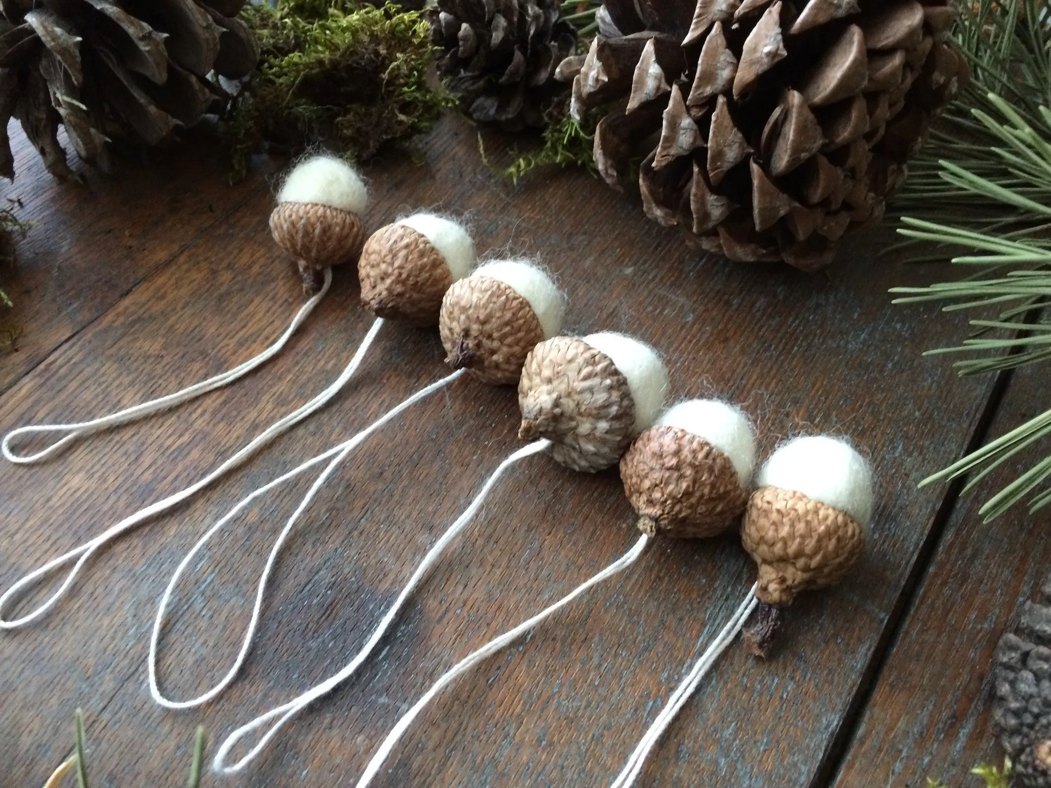 Eco-Friendly Felted Wool Acorn Ornament