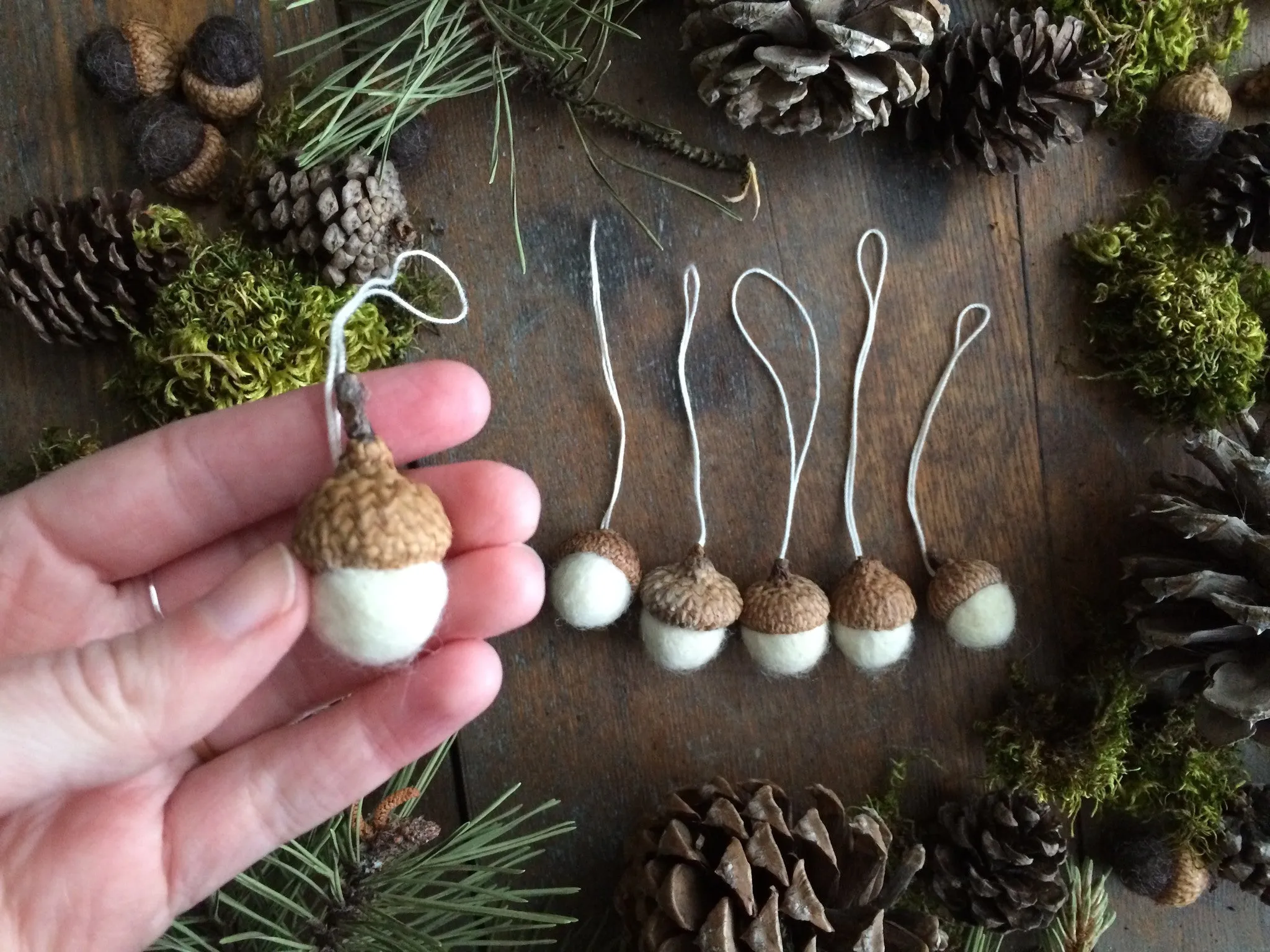 Eco-Friendly Felted Wool Acorn Ornament