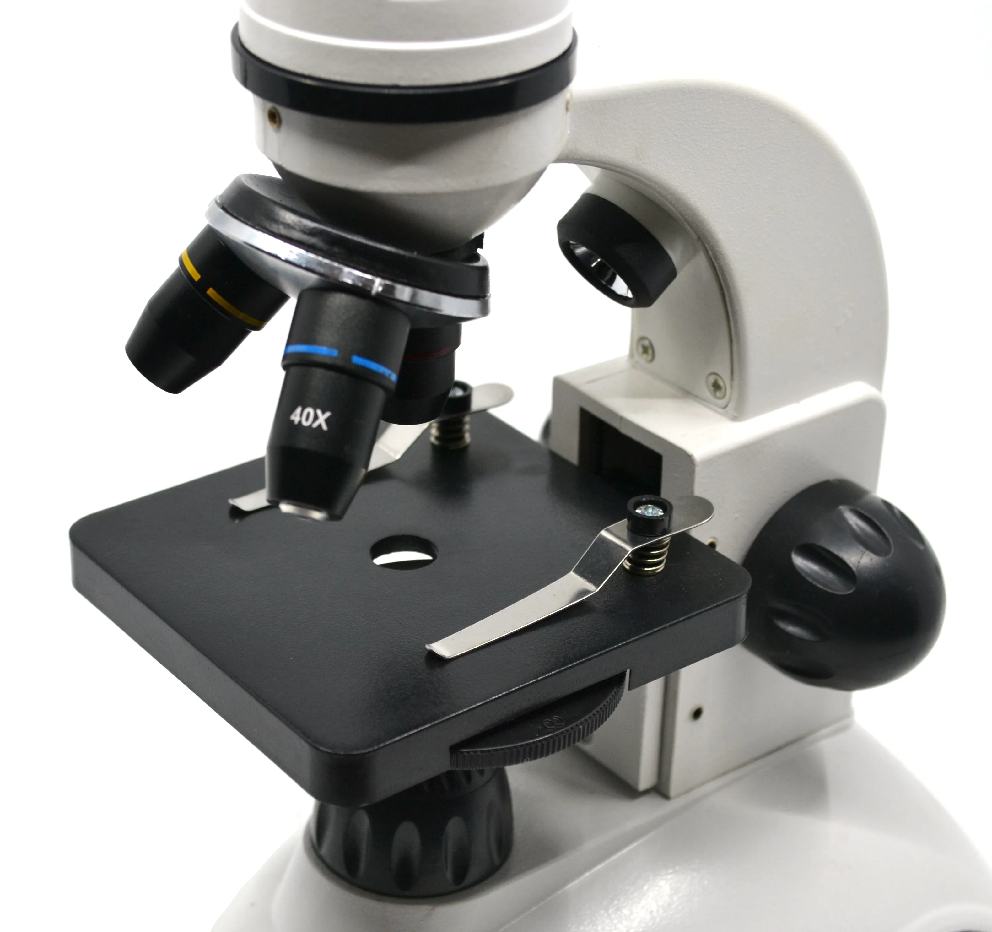 Educational Monocular Microscope - Cordless - Dual LED Illumination - 360 Degree Rotatable Monocular Head - 4X, 10X, 40X Objectives - Eisco Labs