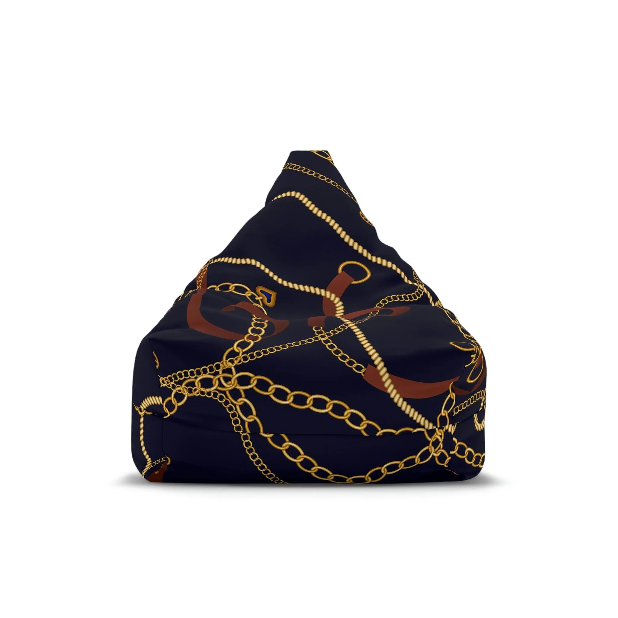 Elegant Golden Chain Bean Bag Chair Cover - Premium Edition