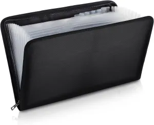 ENGPOW Legal Size Expanding File Folder Important Document Organizer Fireproof Document Bag with 13 Pockets,Color Labels,Non-Itchy Silicone Coated Portable File Wallet Large Capacity(16" X 10.6")