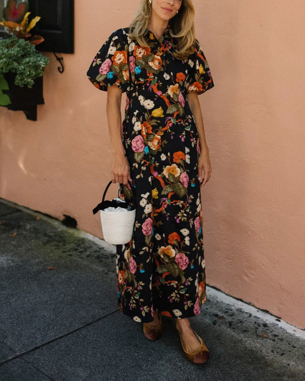 Fall Floral Gorgeous Midi Dress