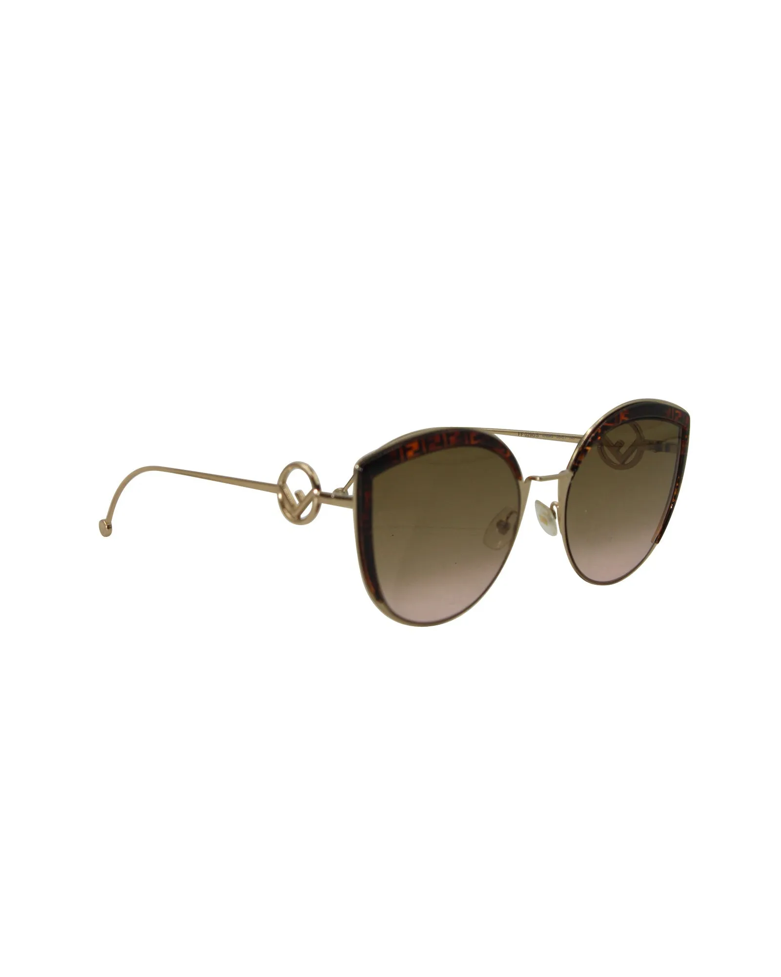 Fendi FF0290/S FF Gradient Cat Eye Sunglasses in Gold Metal