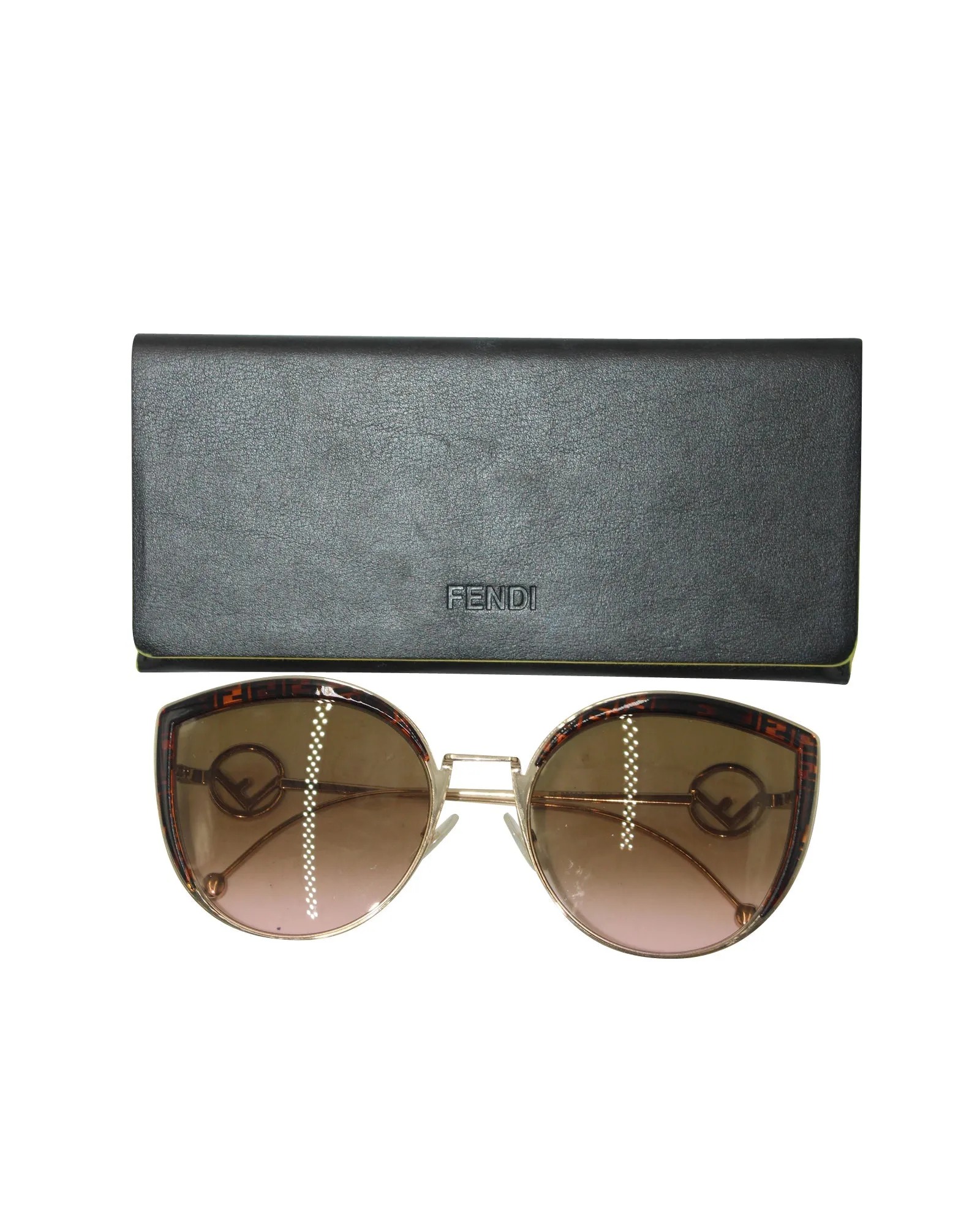 Fendi FF0290/S FF Gradient Cat Eye Sunglasses in Gold Metal