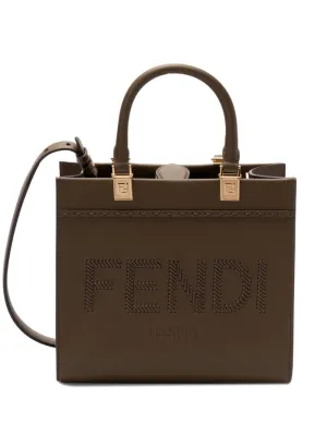 FENDI SUNSHINE SMALL IN HAMMERED LEATHER