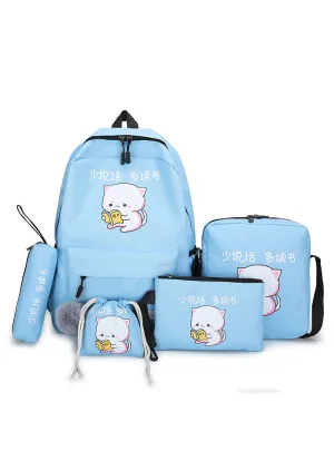 Five-piece Schoolbag Middle School Students