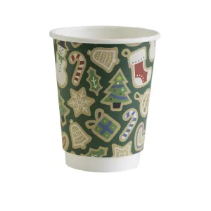 FU459 Vegware Double Wall Green Christmas Cup 89-Series 12oz (Pack of 500)