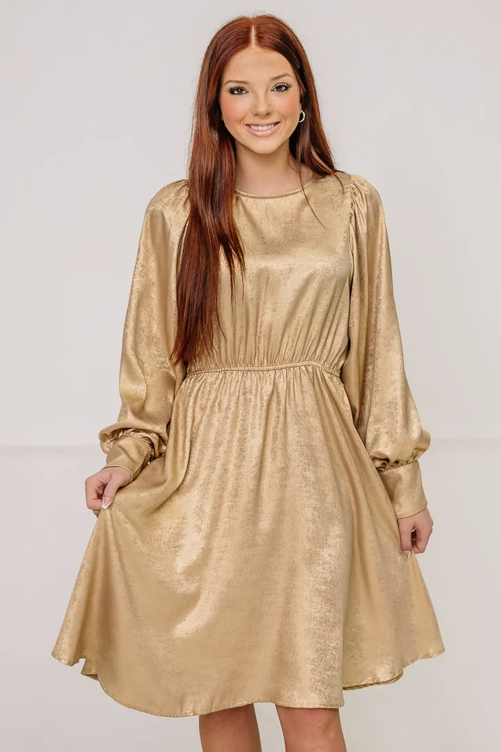 Going For Gold Metallic Mini Dress