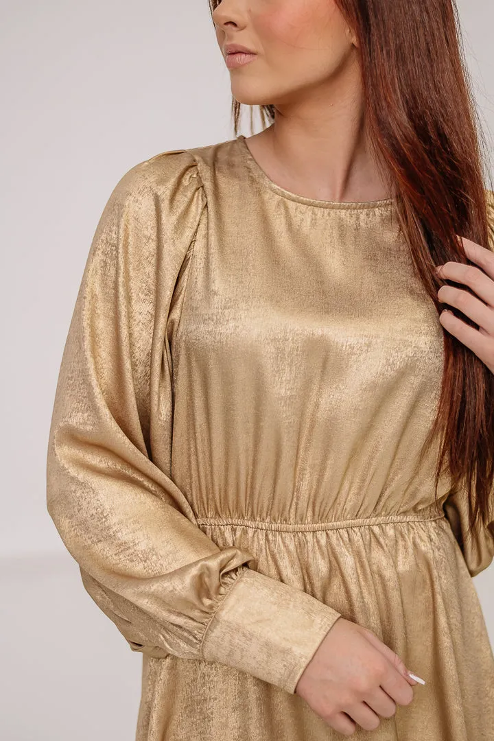 Going For Gold Metallic Mini Dress