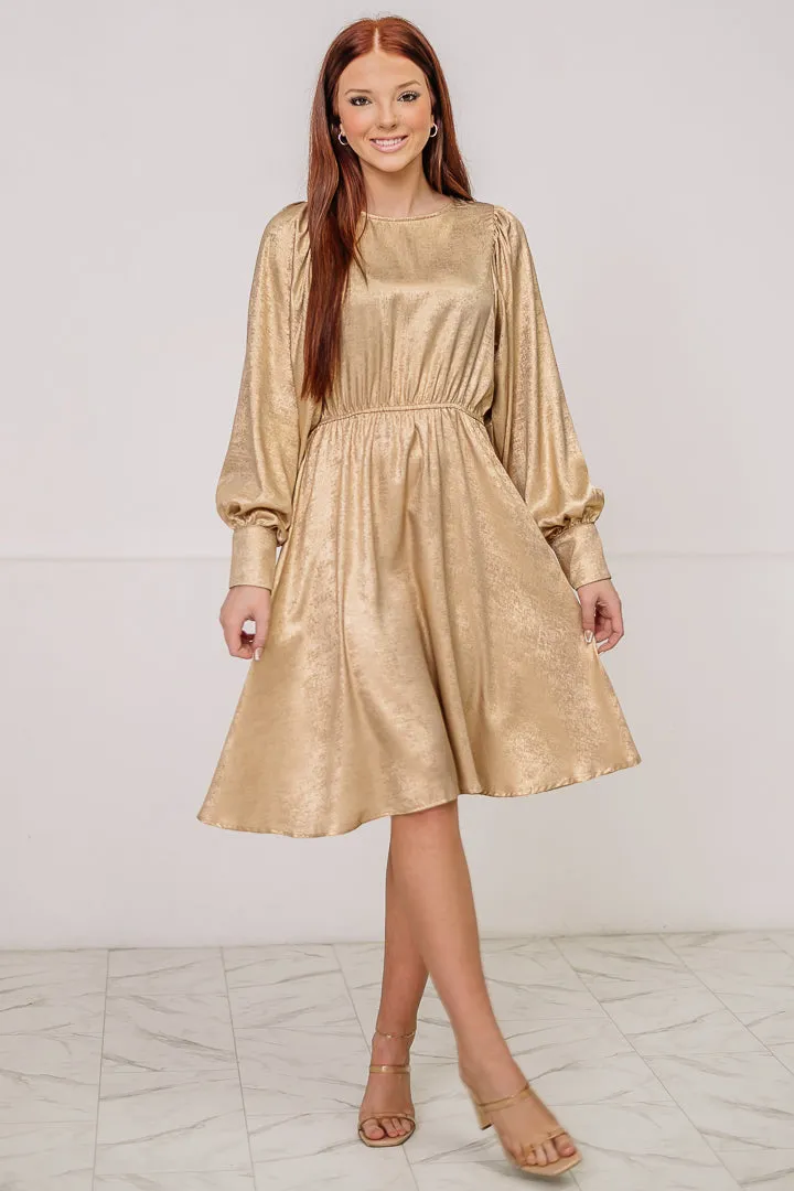 Going For Gold Metallic Mini Dress