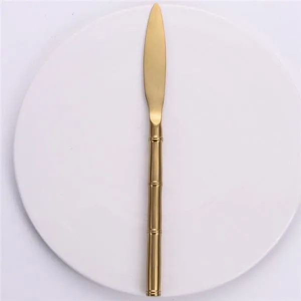 Gold Bamboo Stainless Steel Luxury Flatware