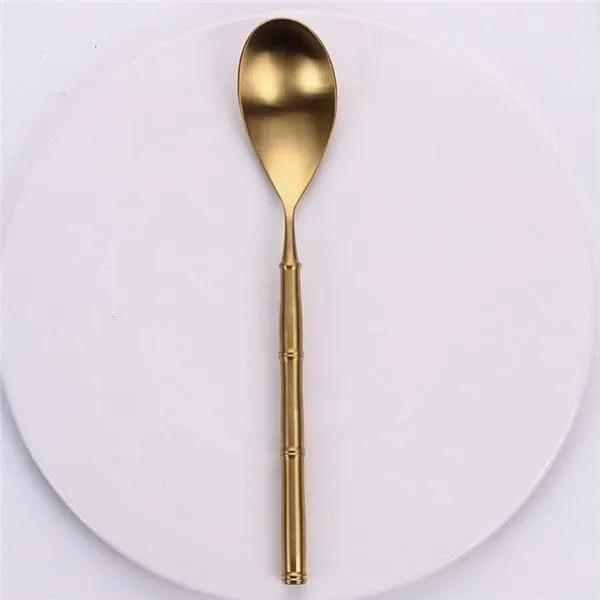 Gold Bamboo Stainless Steel Luxury Flatware