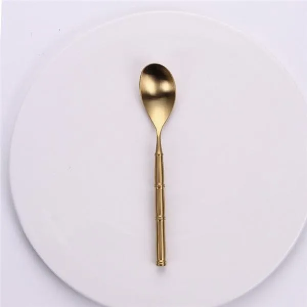 Gold Bamboo Stainless Steel Luxury Flatware