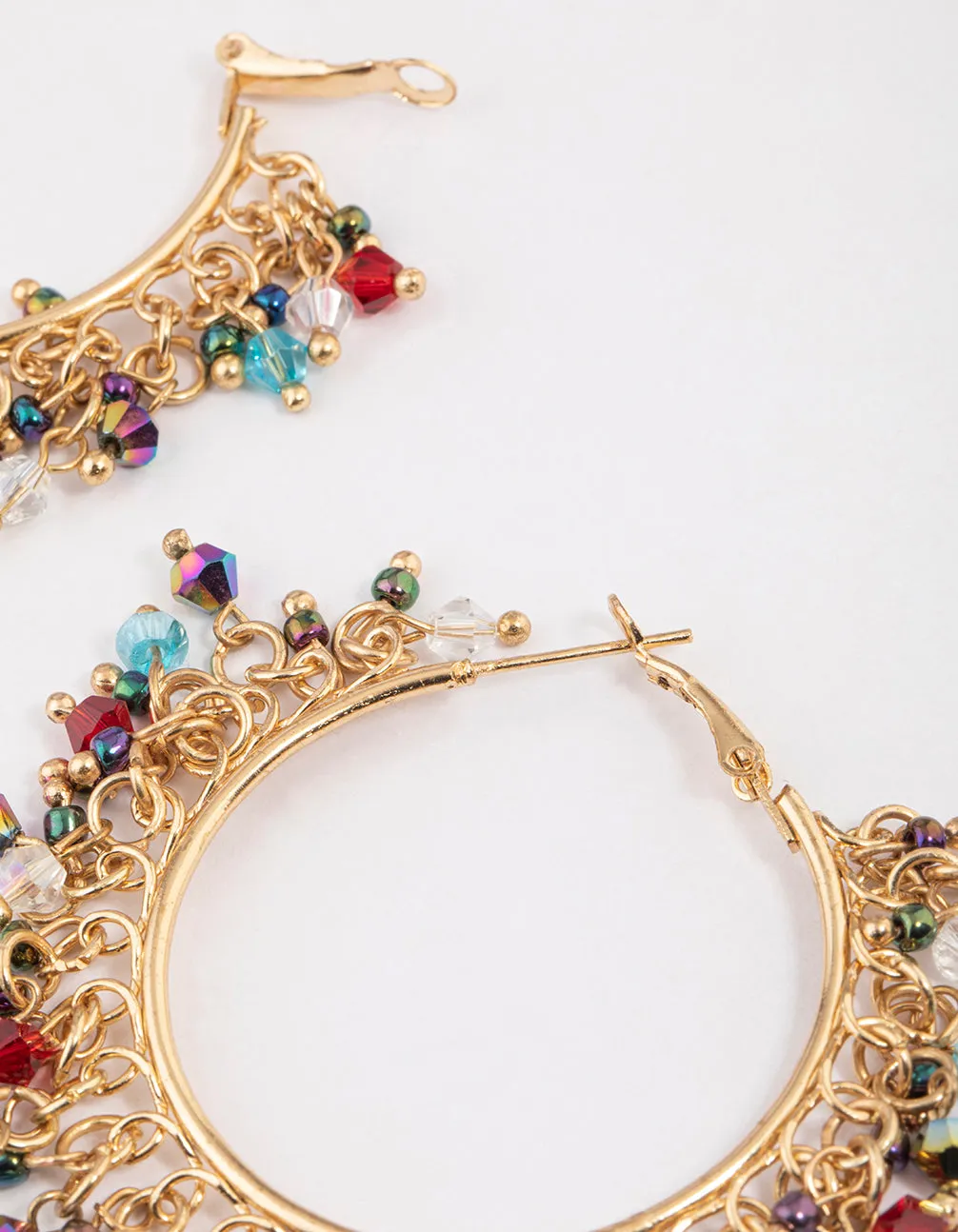 Gold Pearly Overload Big Hoop Earrings