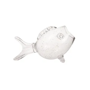 Gold Speck Glass Puffer Fish Vase