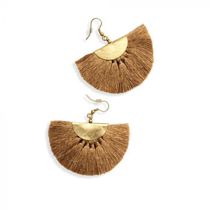 Golden Mushroom Drop Earrings