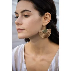 Golden Mushroom Drop Earrings