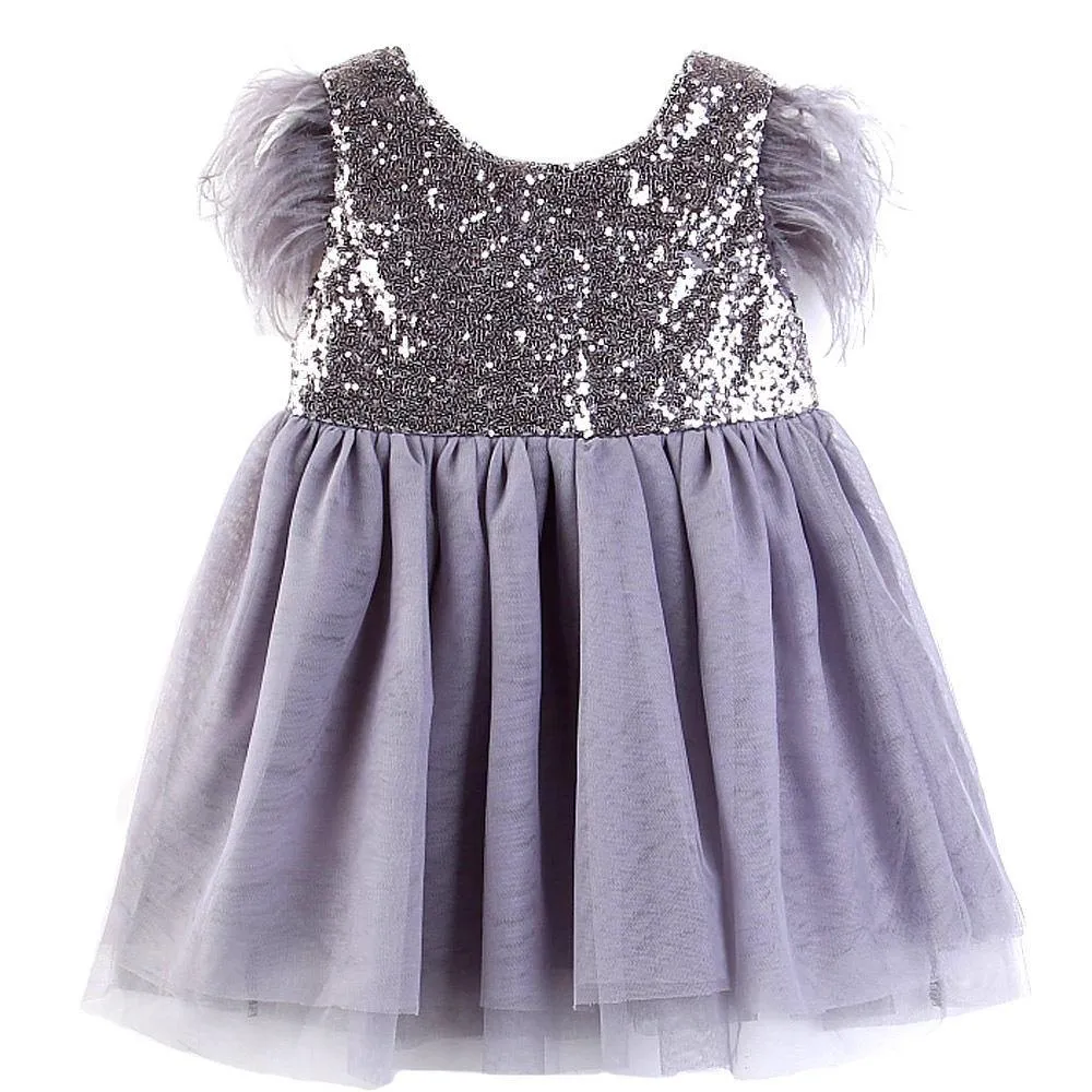 GORGEOUS DAZZLING SEQUIN GREY DRESS