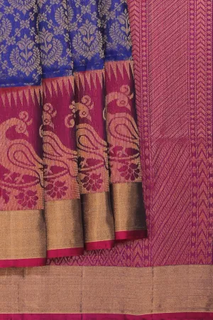 Gorgeous Gold-Brocade Purple Saree