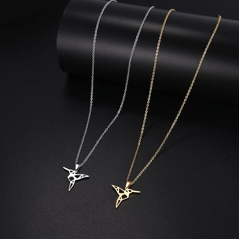 Gorgeous Simple Origami Bird Necklace