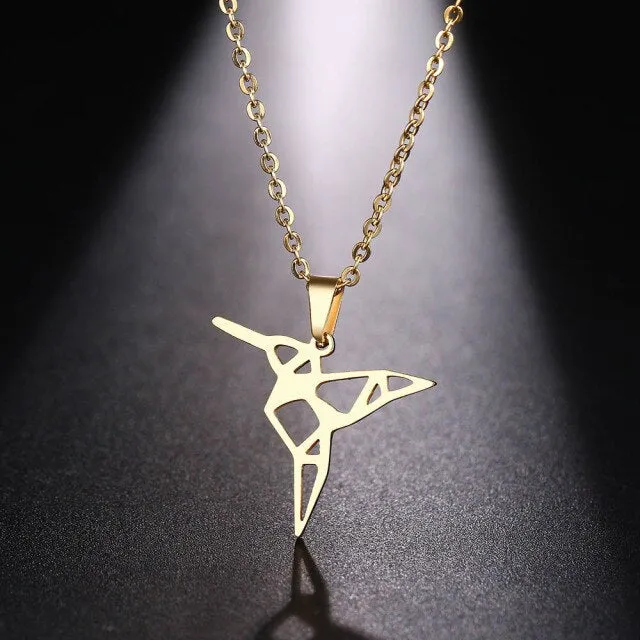 Gorgeous Simple Origami Bird Necklace