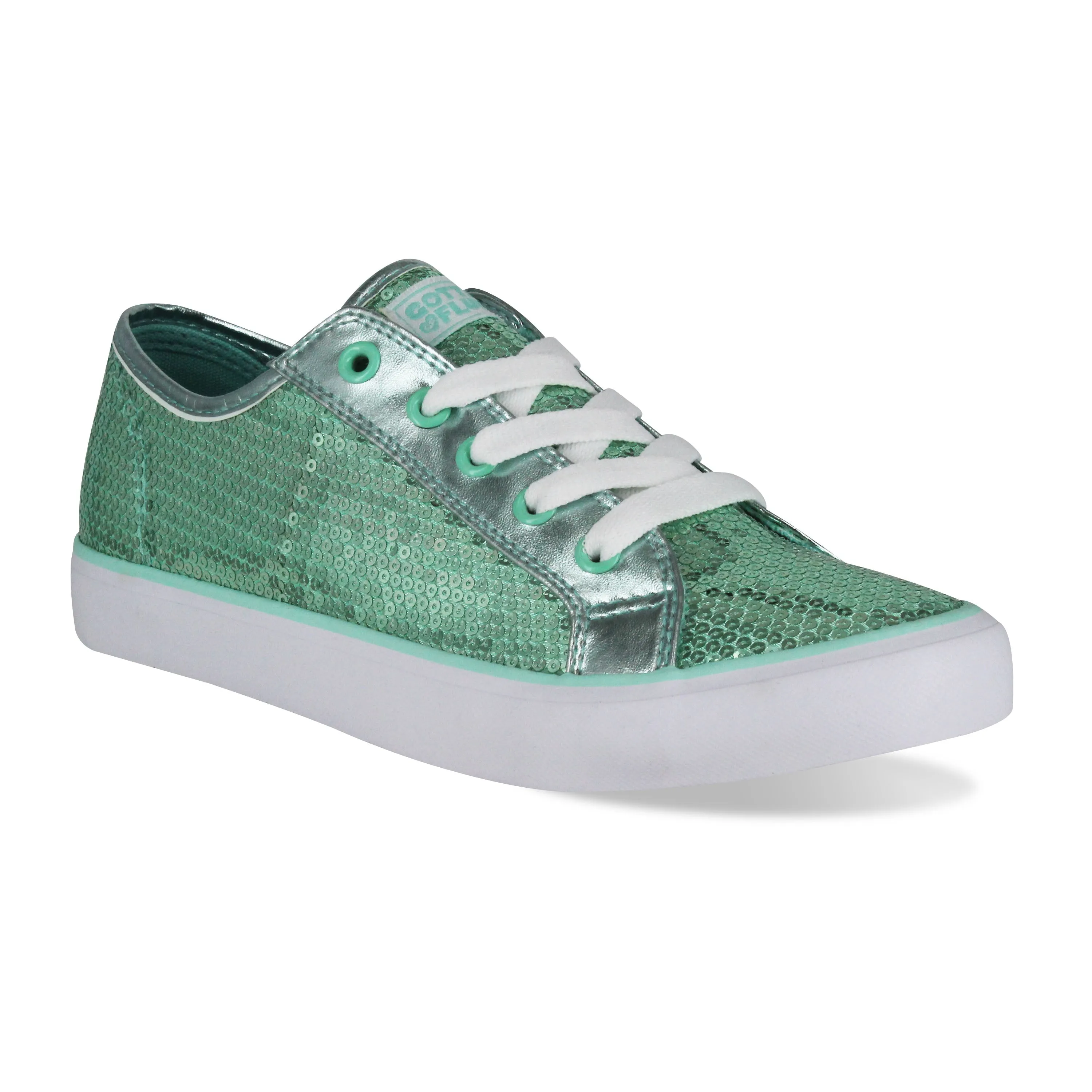 Gotta Flurt Girl's Disco II Mint Sequin Low Top Dance Sneaker