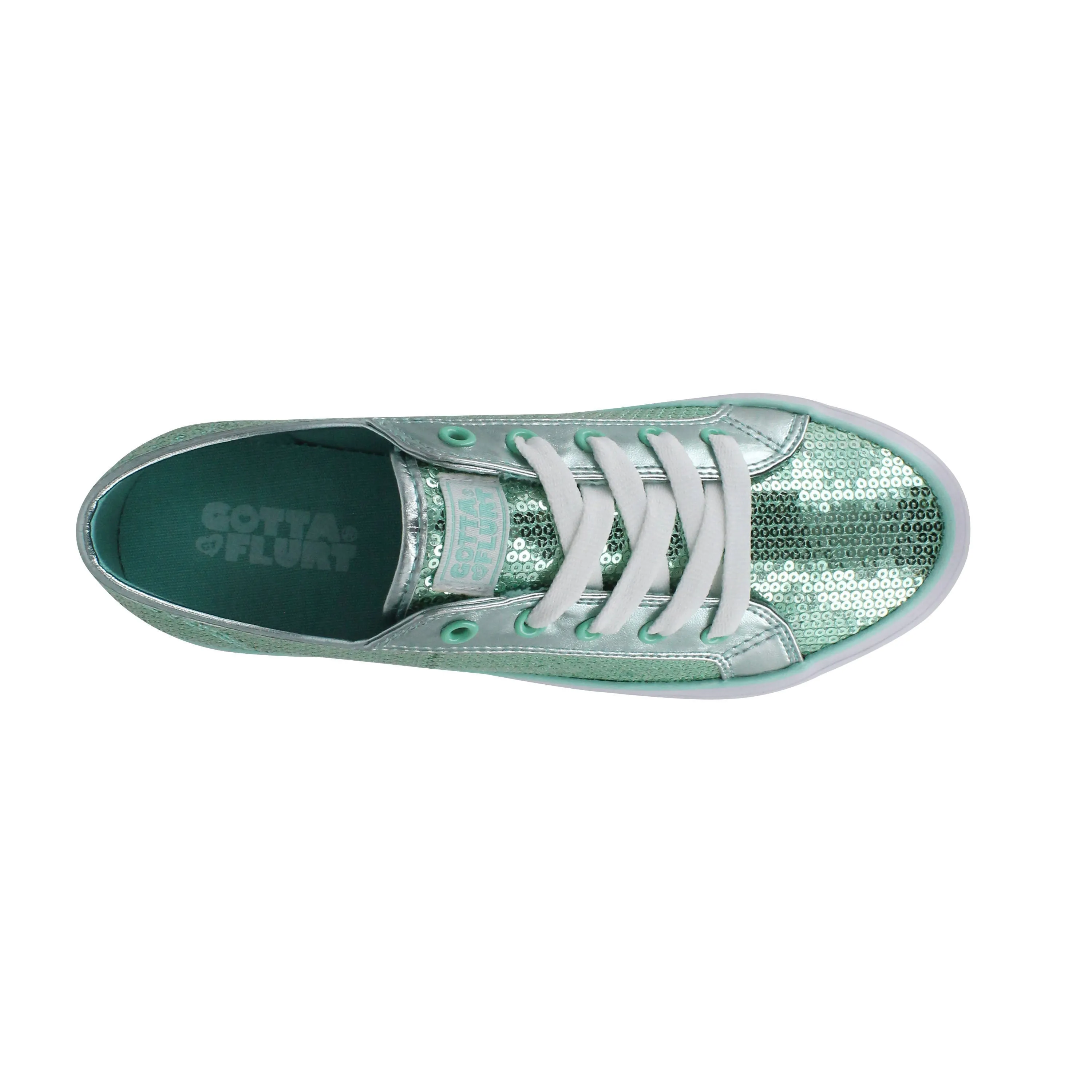 Gotta Flurt Girl's Disco II Mint Sequin Low Top Dance Sneaker