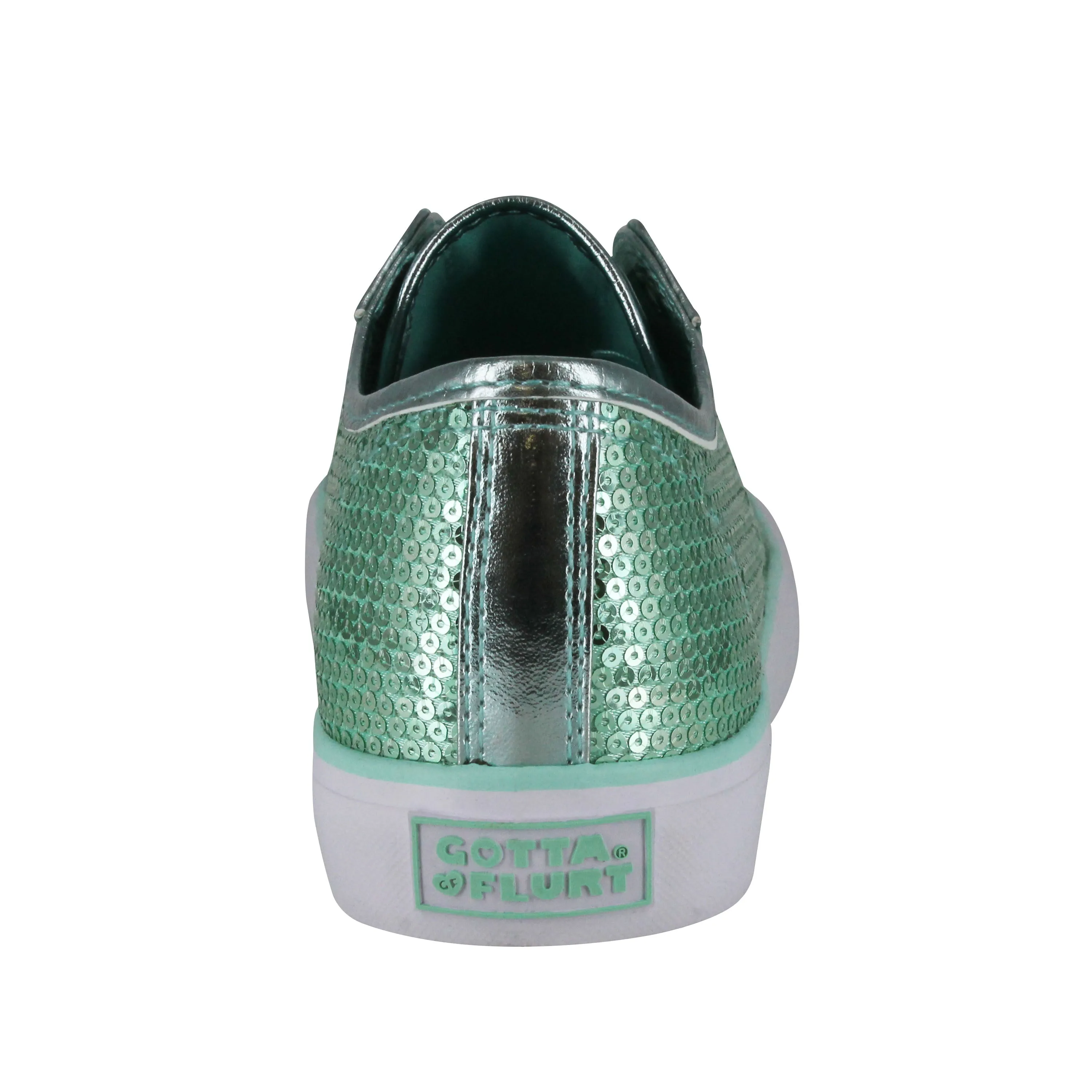 Gotta Flurt Girl's Disco II Mint Sequin Low Top Dance Sneaker