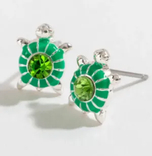 Green Turtle Earrings