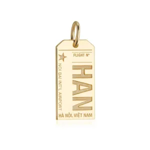 Hanoi Vietnam HAN Luggage Tag Charm Gold