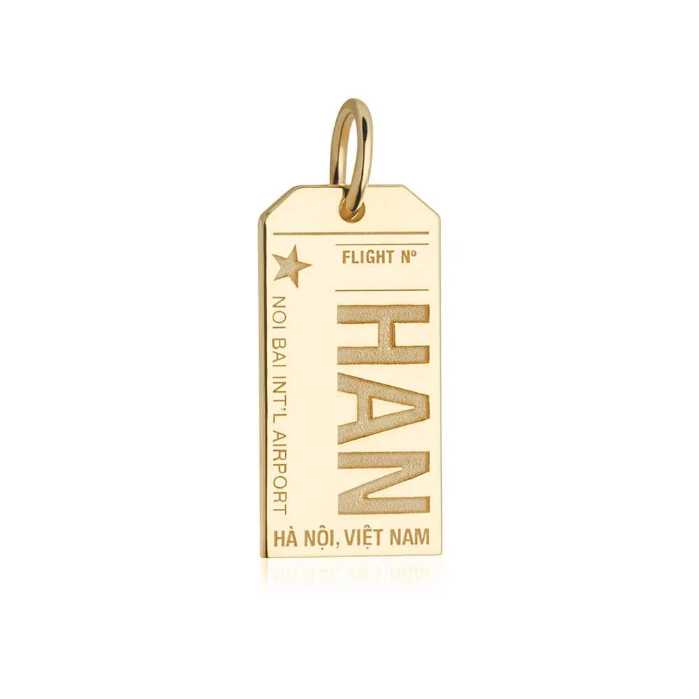 Hanoi Vietnam HAN Luggage Tag Charm Gold