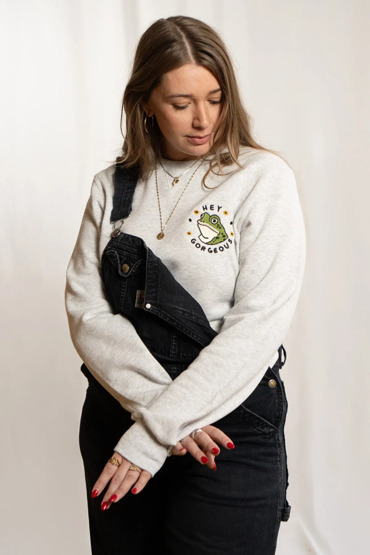 Hey Gorgeous Embroidered Sweatshirt