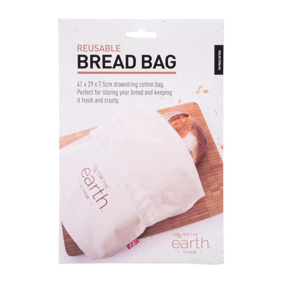 IS Gift Reusable Bread Bag Natural 29 x 7 x 40cm