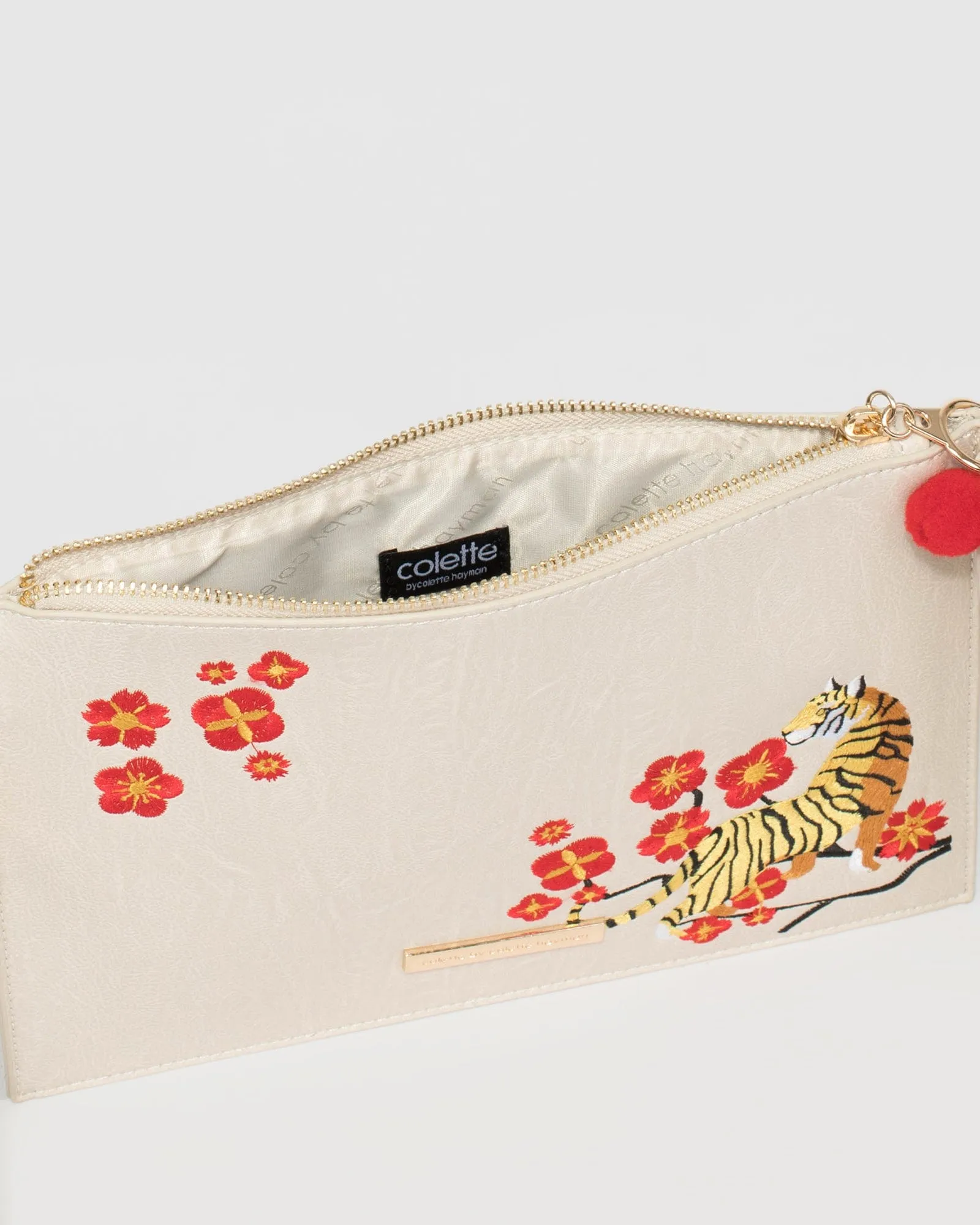 Ivory Ava Tiger Wristlet Purse Bag