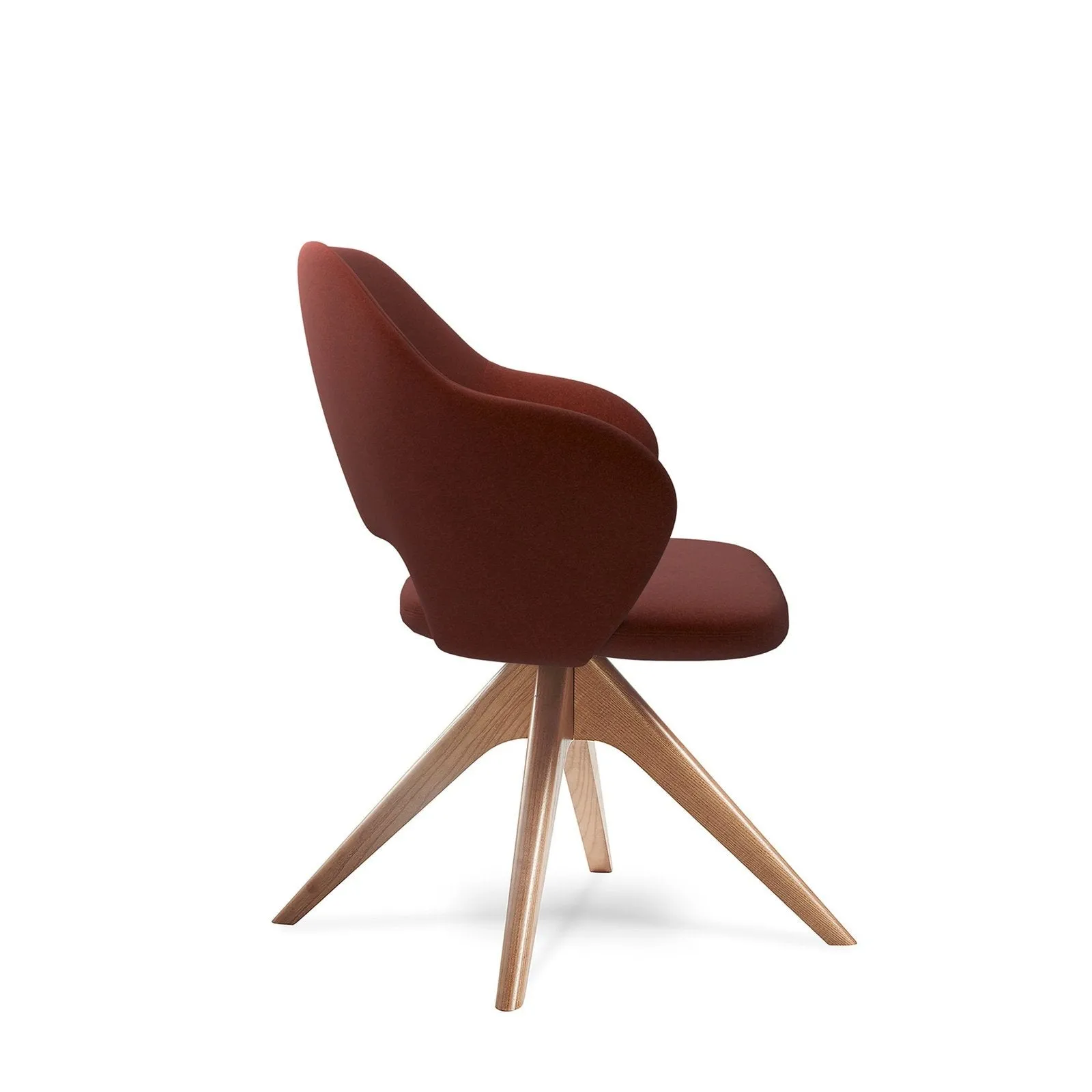 Jude single seater lounge chair with pyramid oak legs