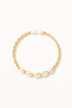 Kaori Opulent Pearl Gold Bangle