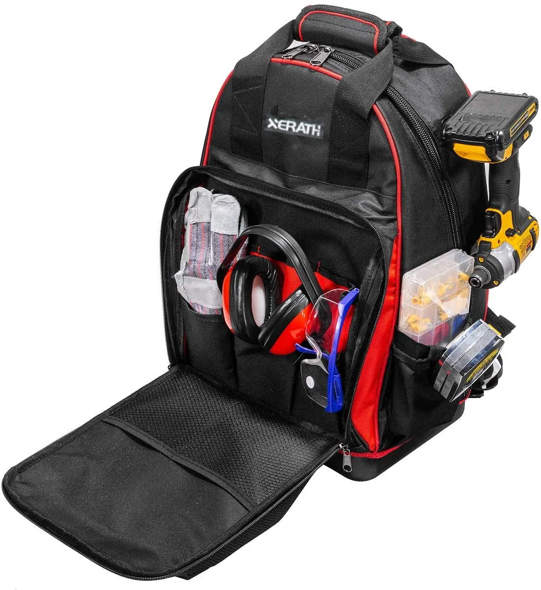 KAPAS High Quality Multifunctional Tool Backpack With Reinforced Base, Multiple Pockets (33 Pockets), Suitable for Electricians, Handymen, Larger Capacity Tool Bag