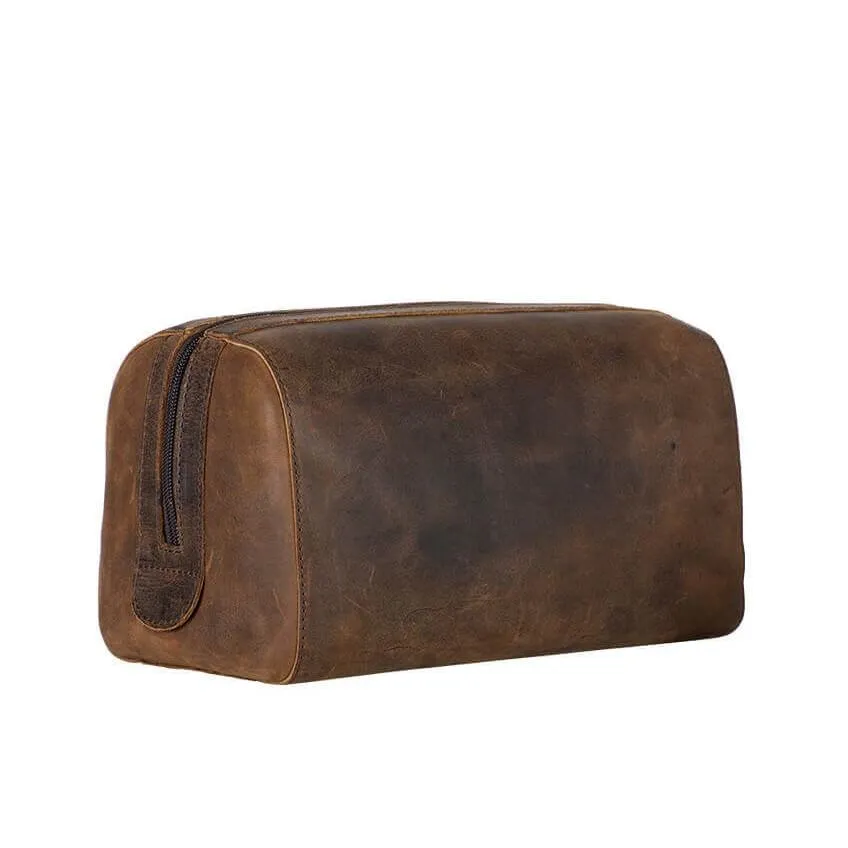 Leonhard Heyden Salisbury Toiletry Kit, Brown Leather