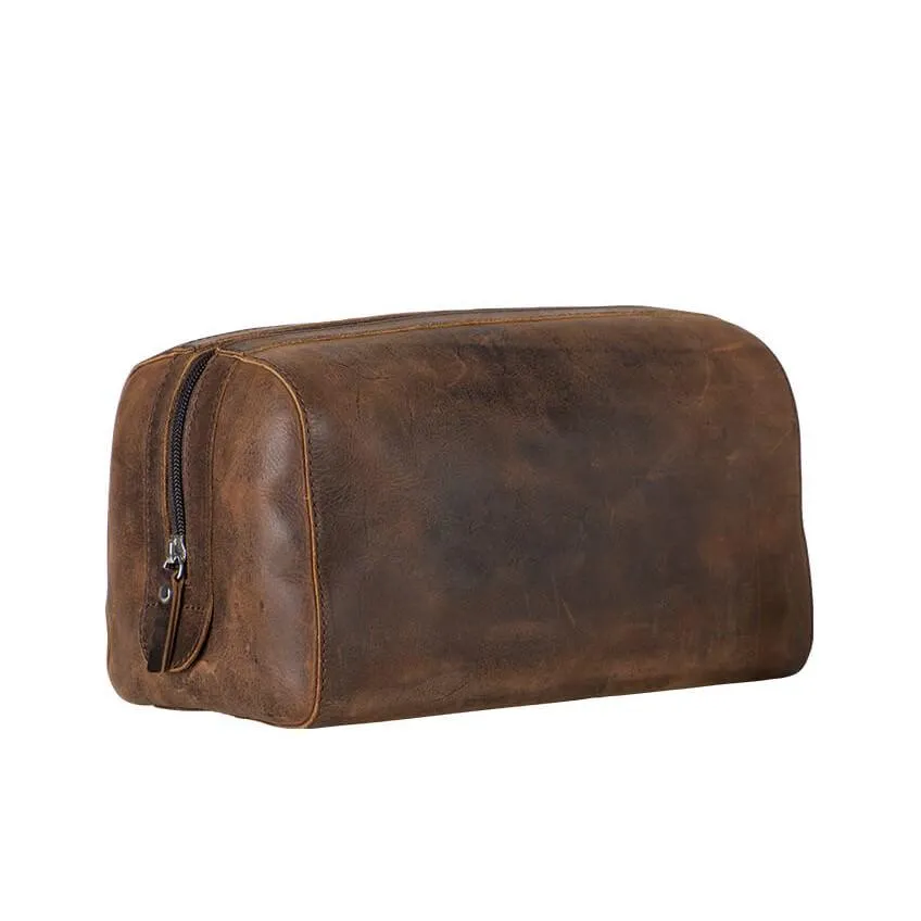 Leonhard Heyden Salisbury Toiletry Kit, Brown Leather