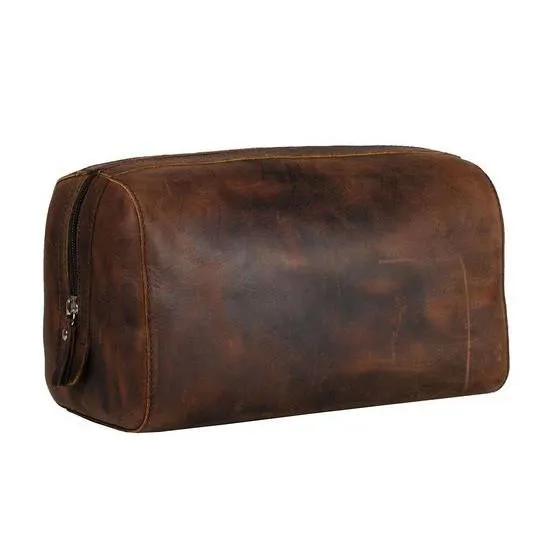 Leonhard Heyden Salisbury Toiletry Kit, Brown Leather