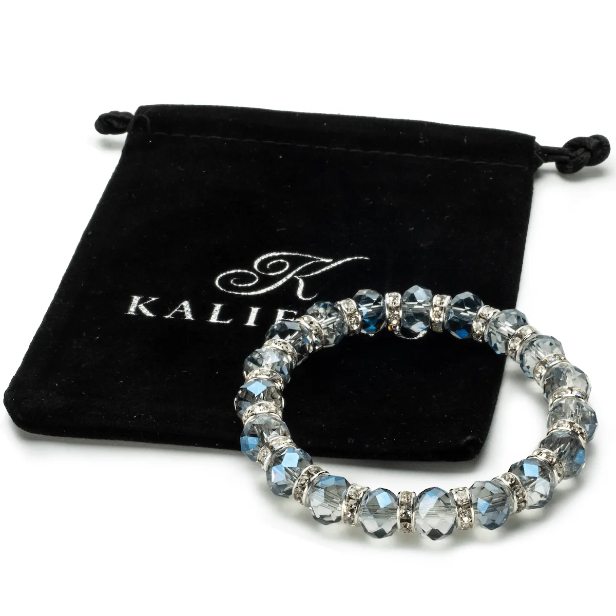 Light Azore Gorgeous Glass Bracelet with Cubic Zirconia Crystals