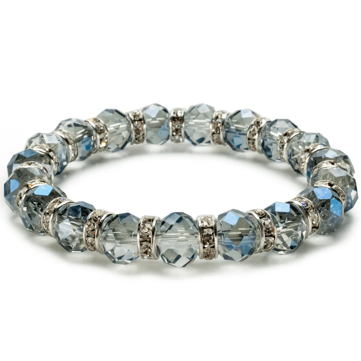 Light Azore Gorgeous Glass Bracelet with Cubic Zirconia Crystals