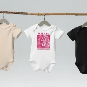 Lion Confidence, Organic cotton newborn shortsleeved bodysuit