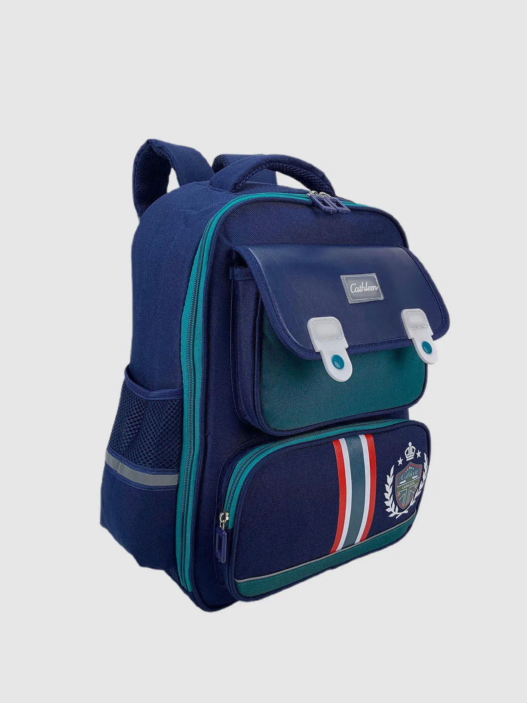 Little Surprise Box Cobalt & Dark Blue Crest Design School Backpack for Kids