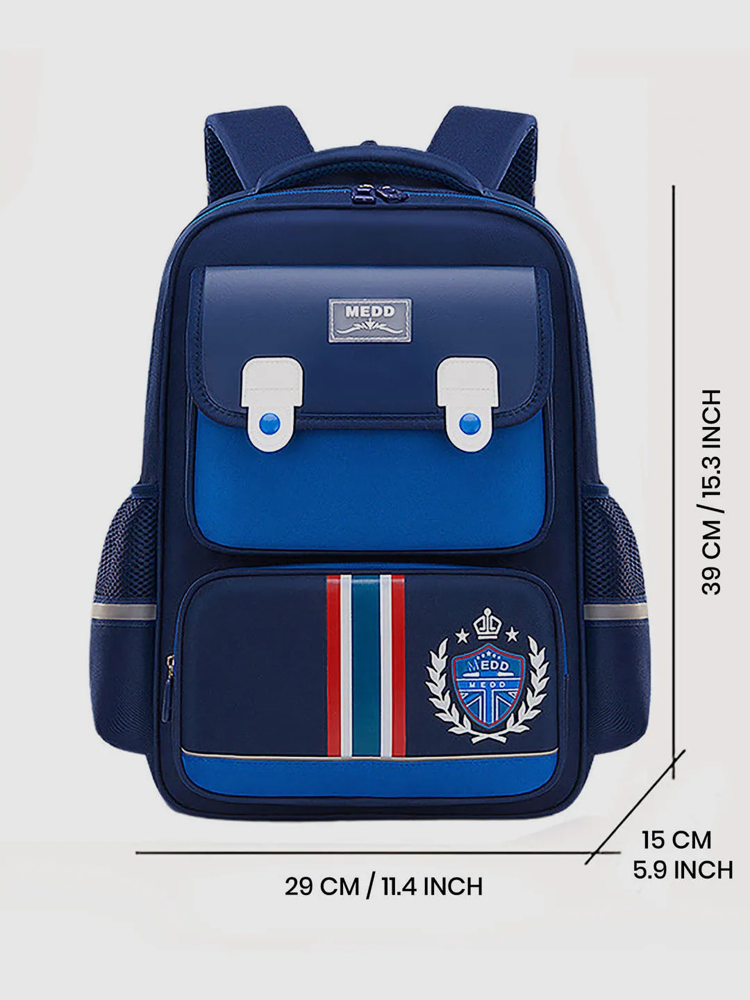 Little Surprise Box Cobalt & Dark Blue Crest Design School Backpack for Kids