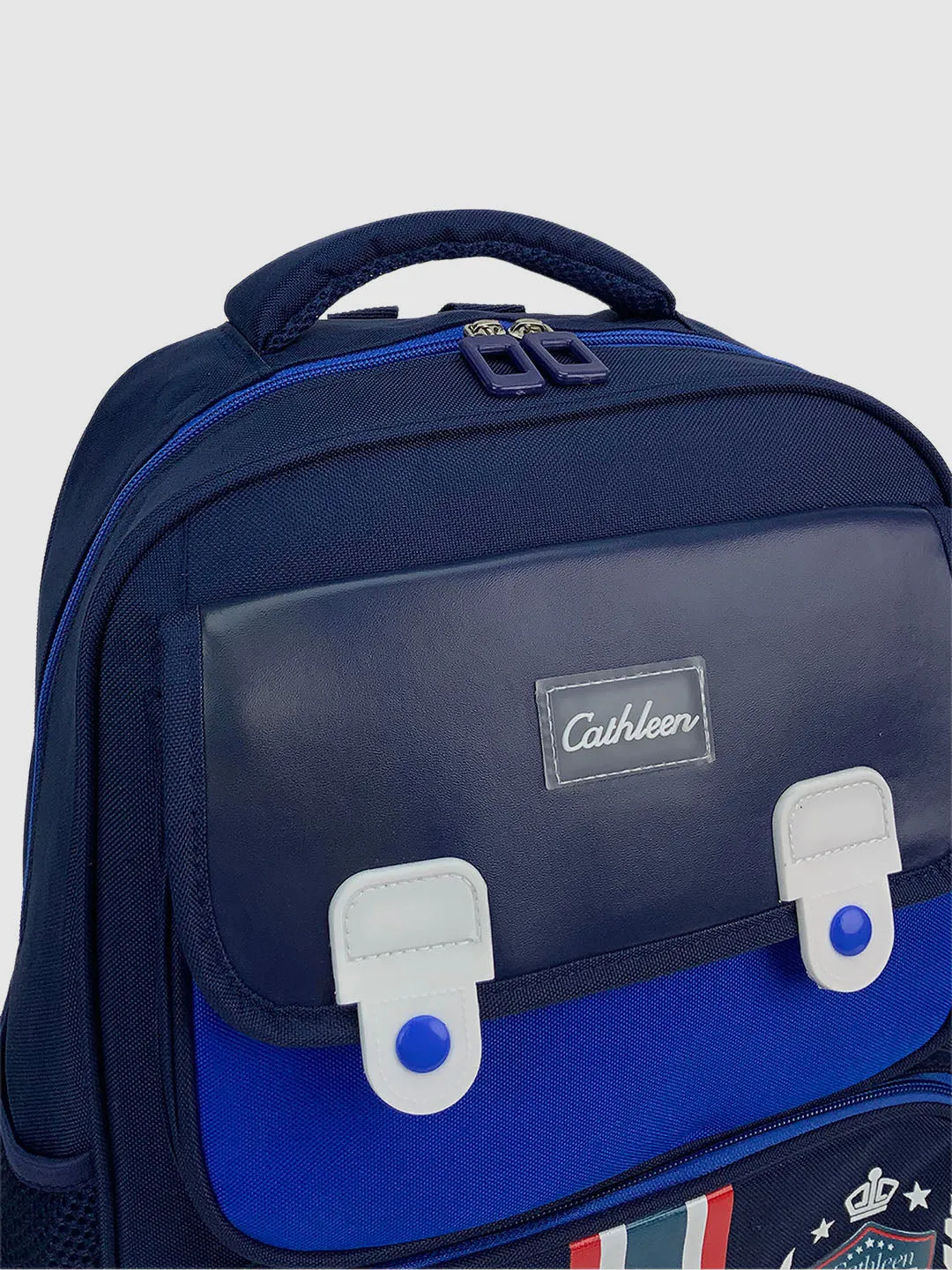 Little Surprise Box Cobalt & Dark Blue Crest Design School Backpack for Kids