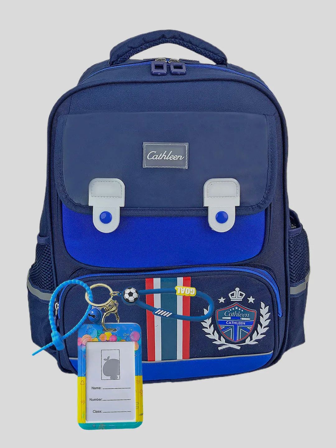 Little Surprise Box Cobalt & Dark Blue Crest Design School Backpack for Kids